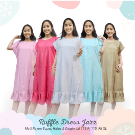Daster Ruffle Polos Jazz Plain