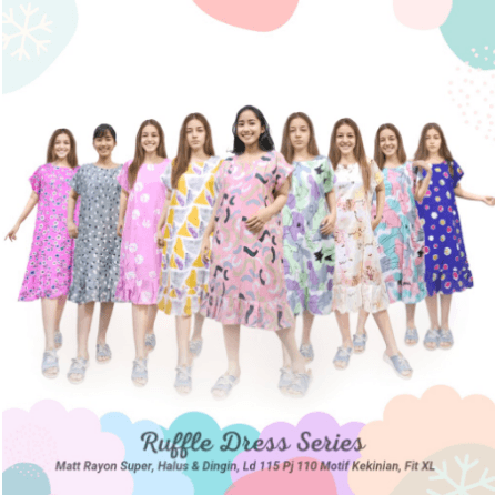 Daster Ruffle Series Motif Dora