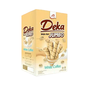 DEKA WAFER ROLL JUMBO WHITE COFFEE PCK 14g