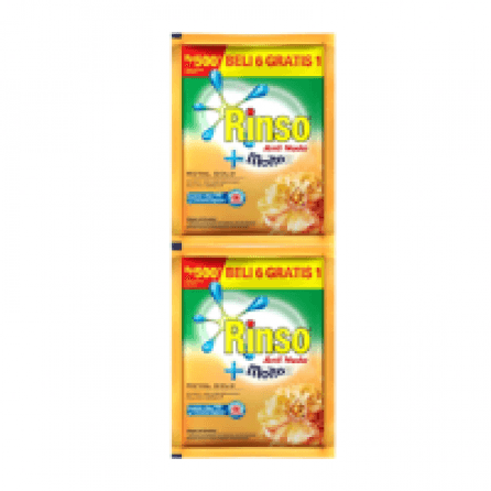 Deterjen Rinso Liquid + Molto Royal Gold 6 Sct 20mL 