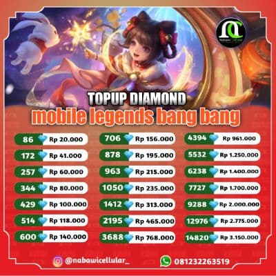 Diamond mobile legend bang bang via ID (server)