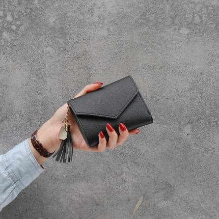 Dompet Kecil Polos Lipat Cewek Gantungan LOD013