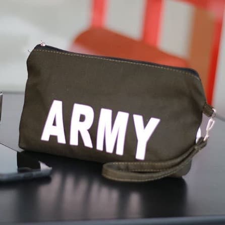 Dompet Pouch Kanvas Basic ARMY