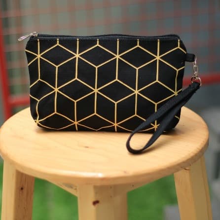 Dompet Pouch Kanvas Cube