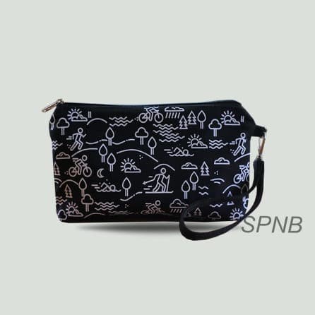 Dompet Pouch Kanvas My Activities-Hitam