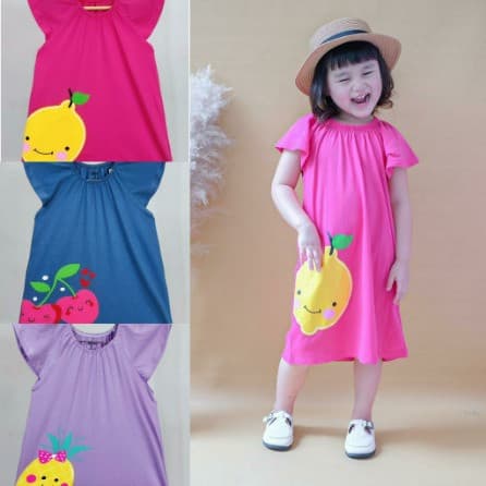 Dress Anak Motif Fruit 1 - 5 Tahun