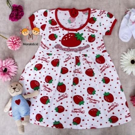 Dress Anak Strawberry 1 - 4 Tahun