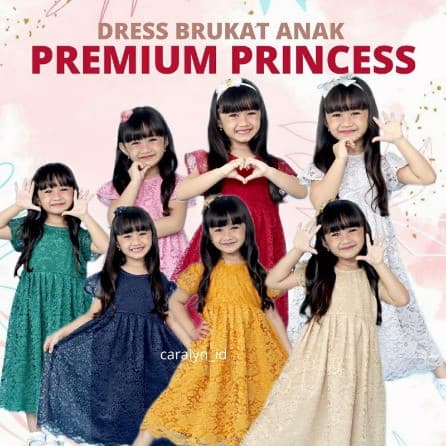 Dress Brukat Premium Anak Perempuan 0 - 9 Tahun