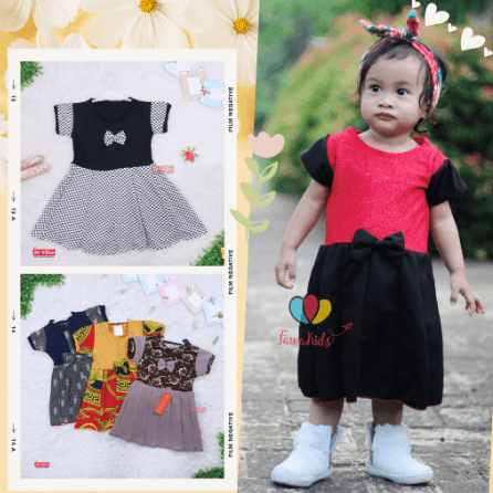 Dress Jasmine / Dress Anak Perempuan Size 1 - 2 Tahun