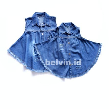 Kemeja Anak Perempuan 2 - 8 Tahun Bahan Denim Dress Umbrella