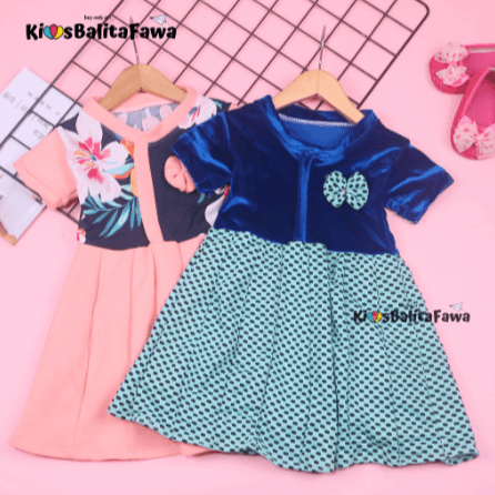 Dress Maudy / Dress Anak Perempuan Uk 1 - 6 Tahun 