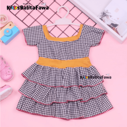 Dress Nayla / Dress Anak Perempuan Size 1 - 3 Tahun