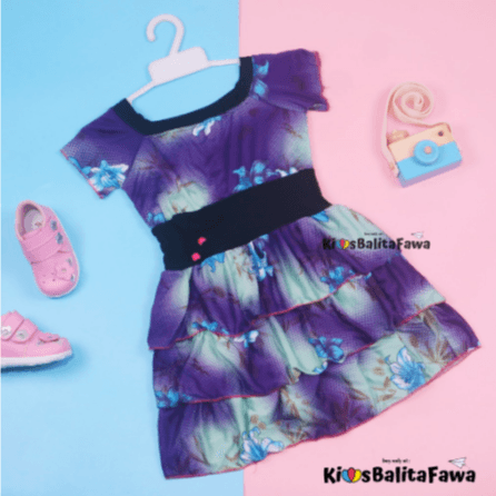 Dress Nayla / Dress Anak Perempuan Size 3 -4 Tahun