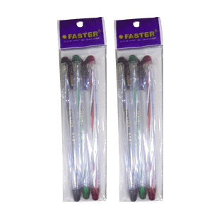 FASTER BALLPOINT C6/EC8 3'S HITAM PCK 