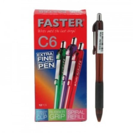 Faster Ballpoint High Grade C6/EC8 Hitam PCS