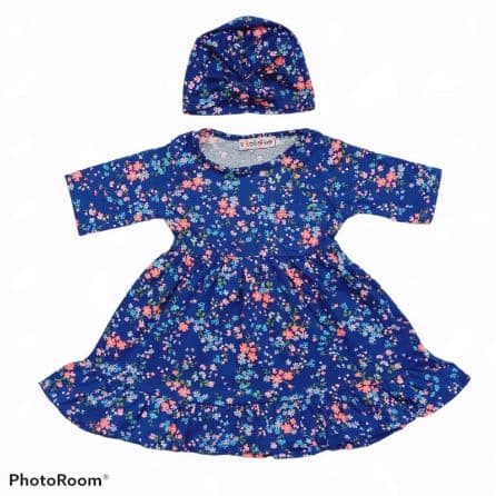 FLOWLY Turban Dress Bayi + Turban 0 - 1,5 Tahun
