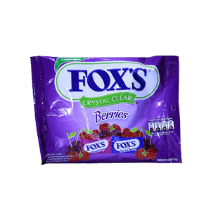 FOX'S CANDY CRYSTAL CLEAR BERRIES PCK 125g