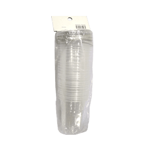 GELAS PLASTIK PUTIH SUSU+TUTUP 25'S  PCK 220CC
