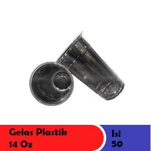 GELAS PLASTIK TEBAL 7G DB 50'S  PCK 14Oz