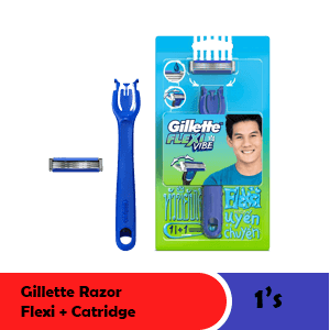 GILLETTE RAZOR FLEXI + CARTRIDGE 1'S VIBE PCK 