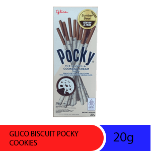 GLICO BISCUIT POCKY COOKIES & CREAM BOX 20g