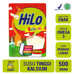 HILO SCHOOL SUSU BUBUK HI-CALCIUM HONEY BOX 500g