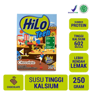HILO TEEN SUSU BUBUK HI-CALCIUM COKLAT BOX 250g
