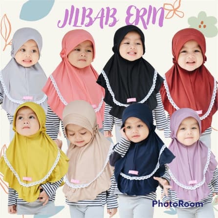 Jilbab Anak ERIN Renda & Karet Belakang