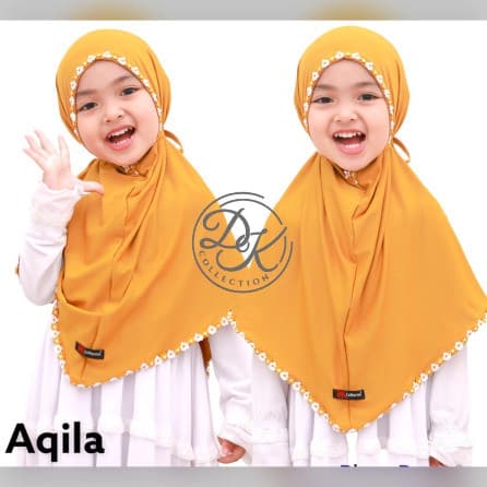 Jilbab Aqila - Jilbab Anak Renda Bunga
