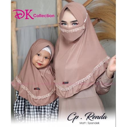 Jilbab Couple Renda Sepasang Ibu & Anak FREE Masker