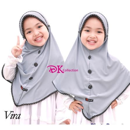 Jilbab Vira - Jilbab Anak Aksen Kancing 