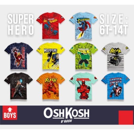 Kaos Anak Junior Motif Super Hero 6 - 14 Tahun
