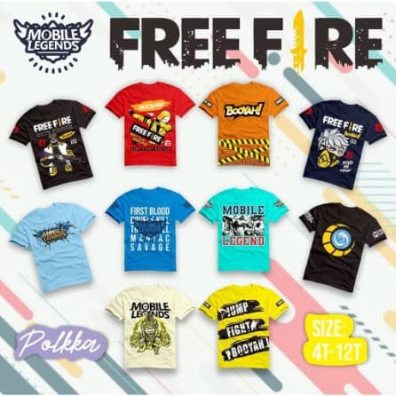 Kaos Anak Laki-Laki Motif Free Fire