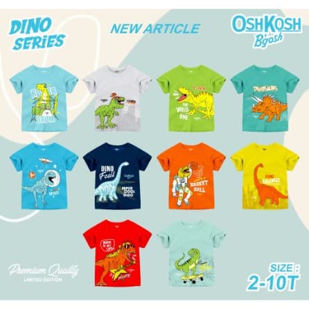 Kaos Anak Motif Dino 2 - 10 Tahun