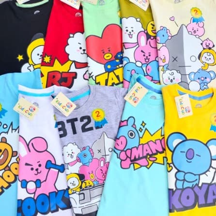 Kaos Anak Perempuan Motif BT21