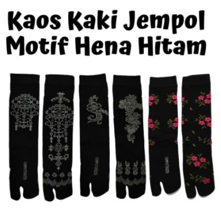Kaos Kaki Jempol Motif Hena Hitam Part 2
