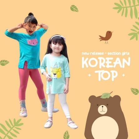 Korean Top - Kaos Lengan Panjang Anak Perempuan