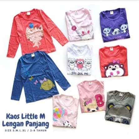 Kaos Lengan Panjang Anak Perempuan 2 - 6 Tahun