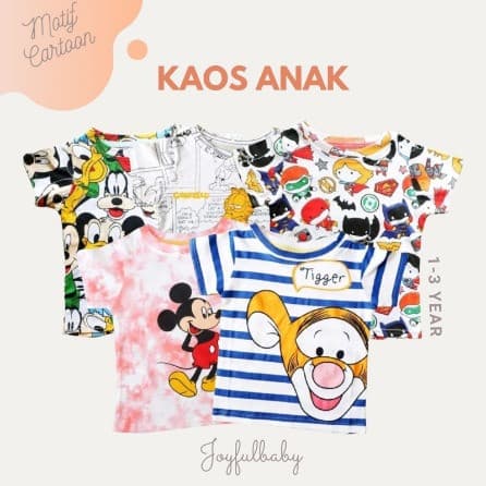 Kaos Motif Cartoon Anak Unisex