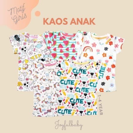 Kaos Motif Cutie Anak Perempuan