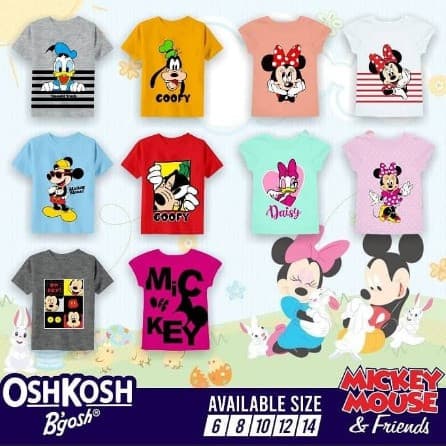 OSH Junior Mickey - Kaos Motif Mickey Anak Unisex