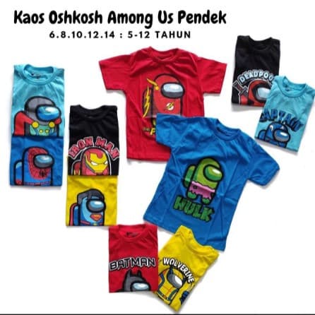 Kaos Pendek Anak Laki-Laki Motif Among Us 