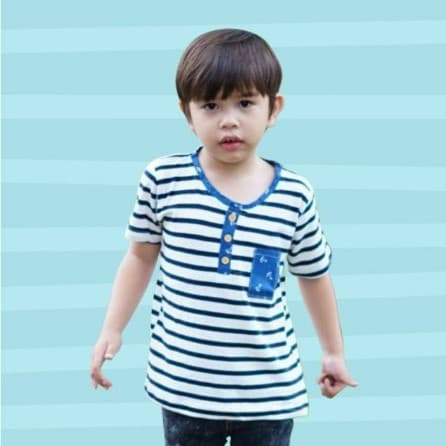 Costa Tee - Kaos Pendek Motif Strip Anak Laki-Laki
