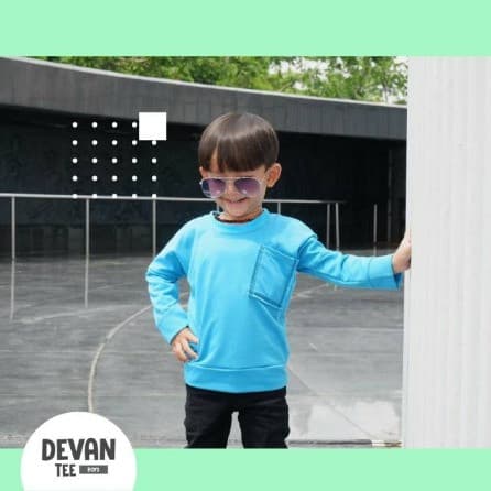 Kaos Pocket Lengan Panjang Anak Cowok