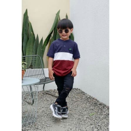 Polo Three Tone Colour - Kaos Polo Anak Laki-Laki