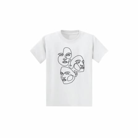 Kaos Polos Putih Abstrak Premium