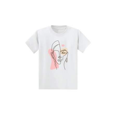 Kaos Polos Putih Abstrak Premium