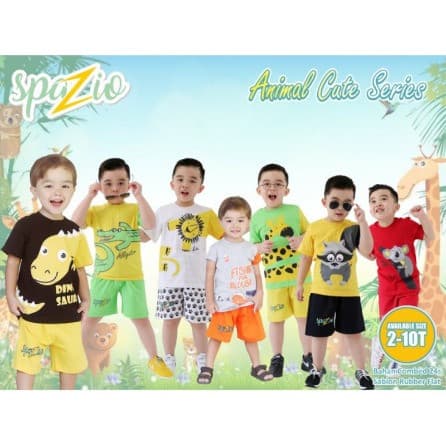 Kaos Setelan Anak Laki-Laki Motif Animal