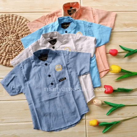 Kemeja Koko Anak Polos Lengan Pendek