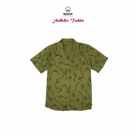 Kemeja Motif Printing Aesthetics Fashion HLK